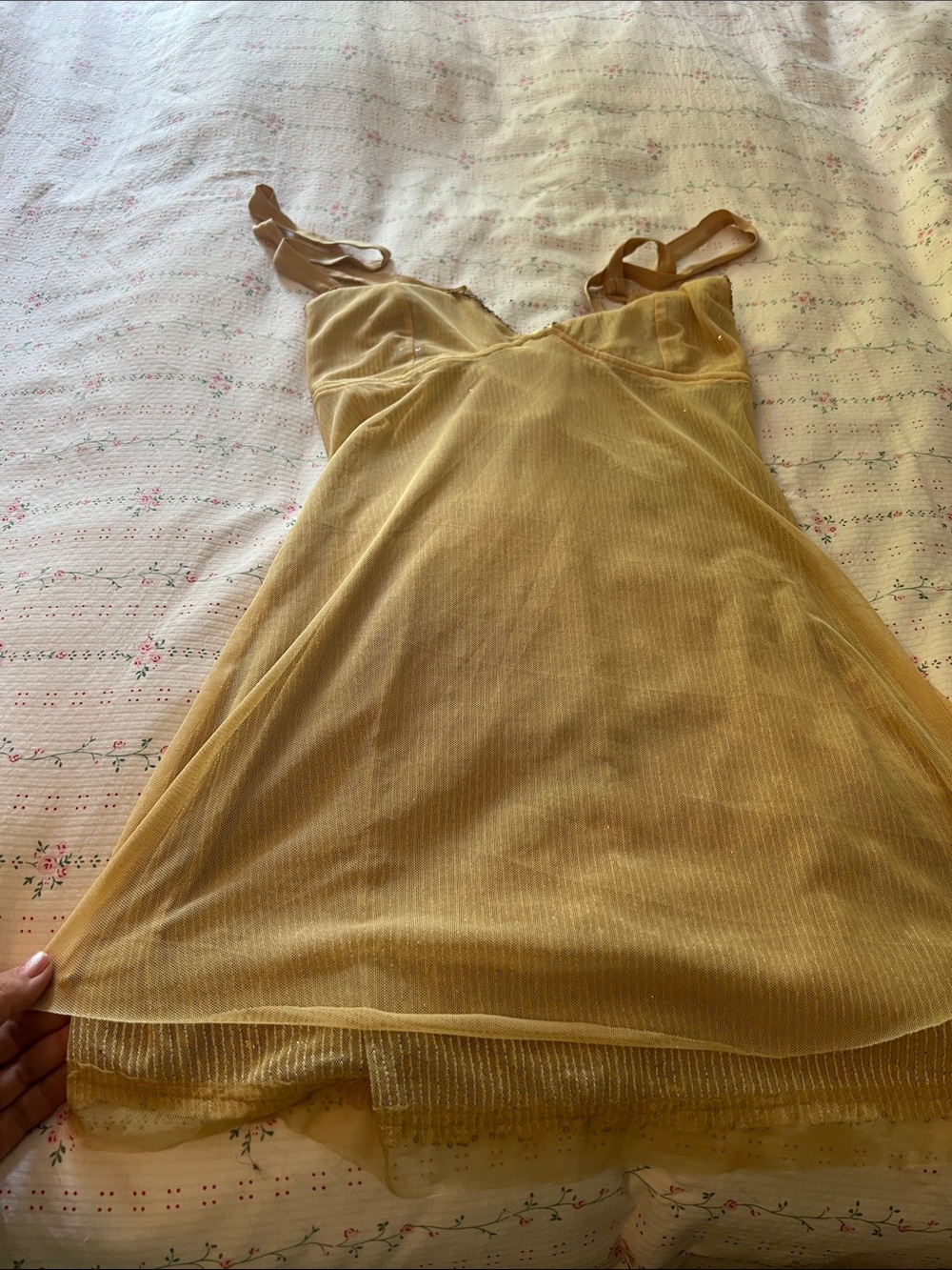 Free People Gold Sequin Mini Slip Dress - Picture 8 of 9
